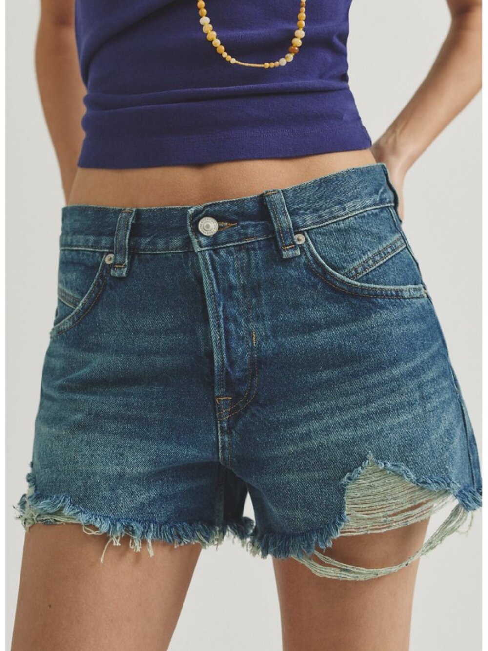 Free People We the Free Now or Never Cut Off Denim Shorts Sz 26